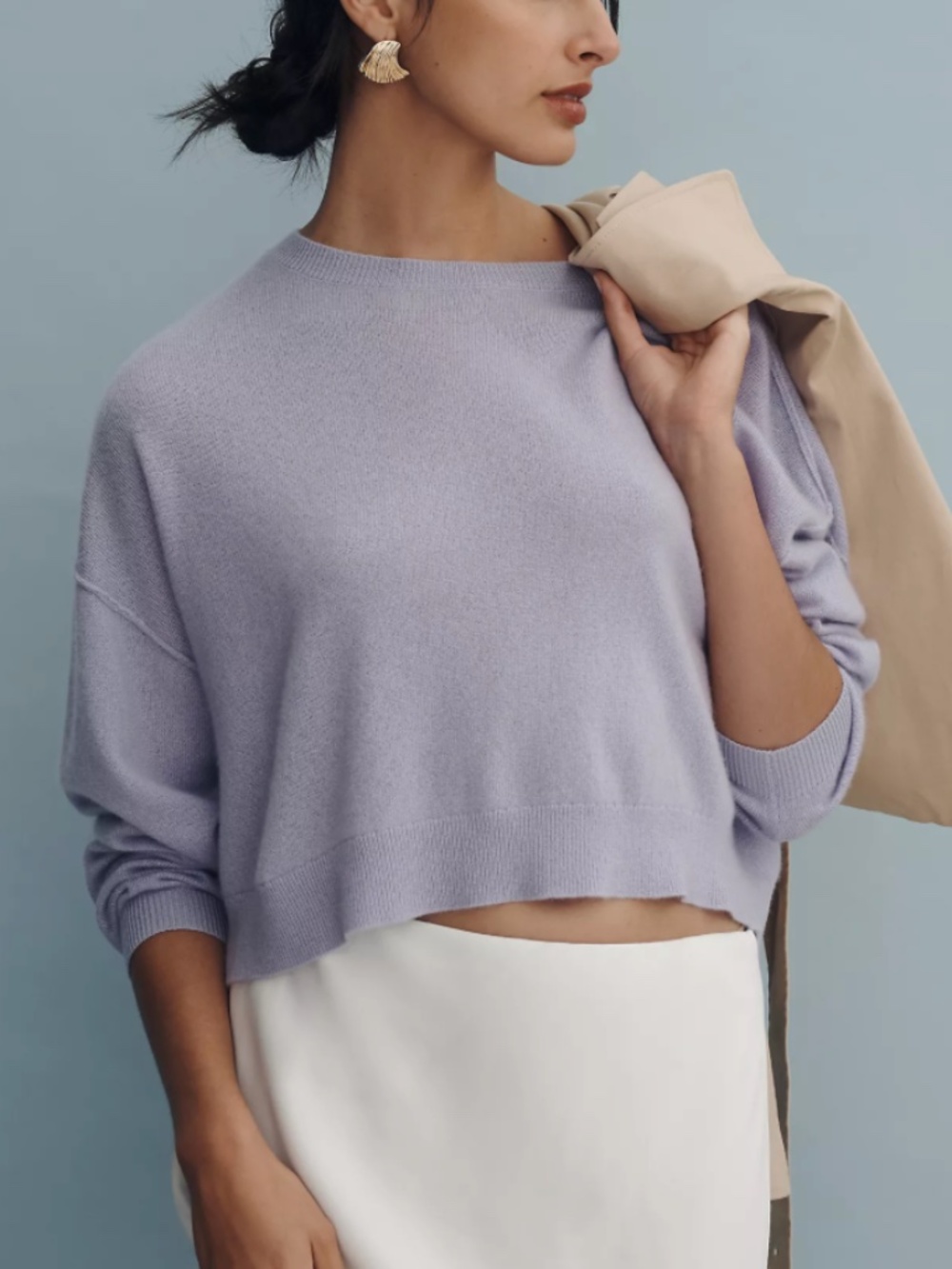 Alani 100% Cashmere Sweater by Pilcro: Crop Crew-Neck Edition